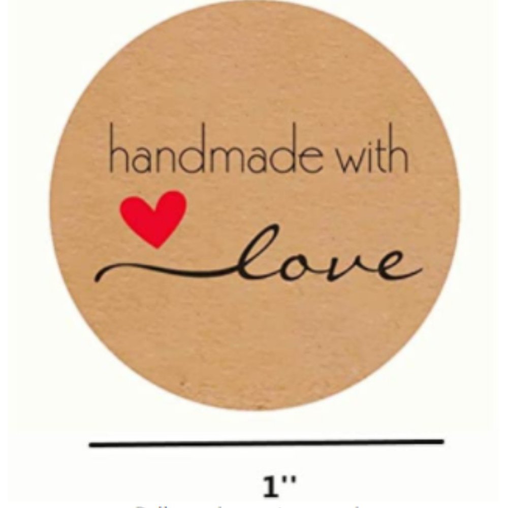 NEW 100 "HANDMADE WITH LOVE" 1"★ Shipping Mail Office ★THANK YOU Stickers - Picture 3 of 4